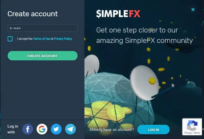 Registration SimpleFX
